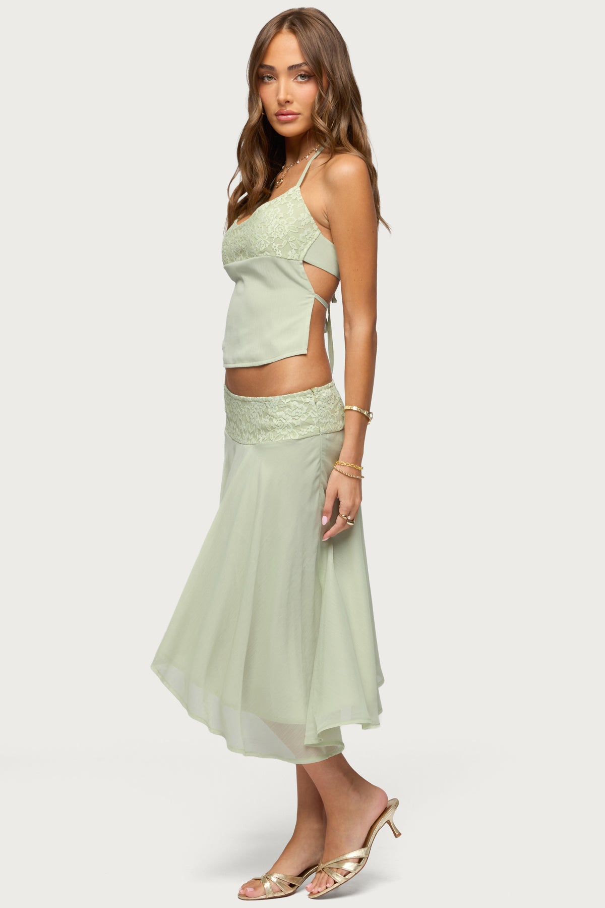 Evia Lacey Backless Halter Top - Image 5