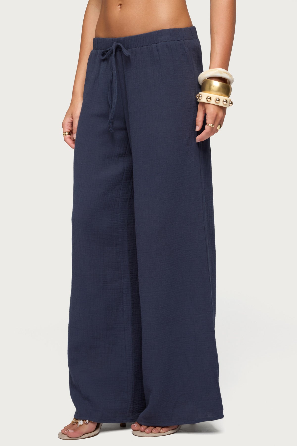 Viktoria Wide Leg Gauze Pants - Image 3