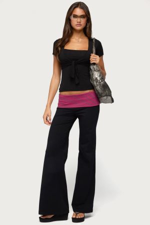 Maci Striped Foldover Pants