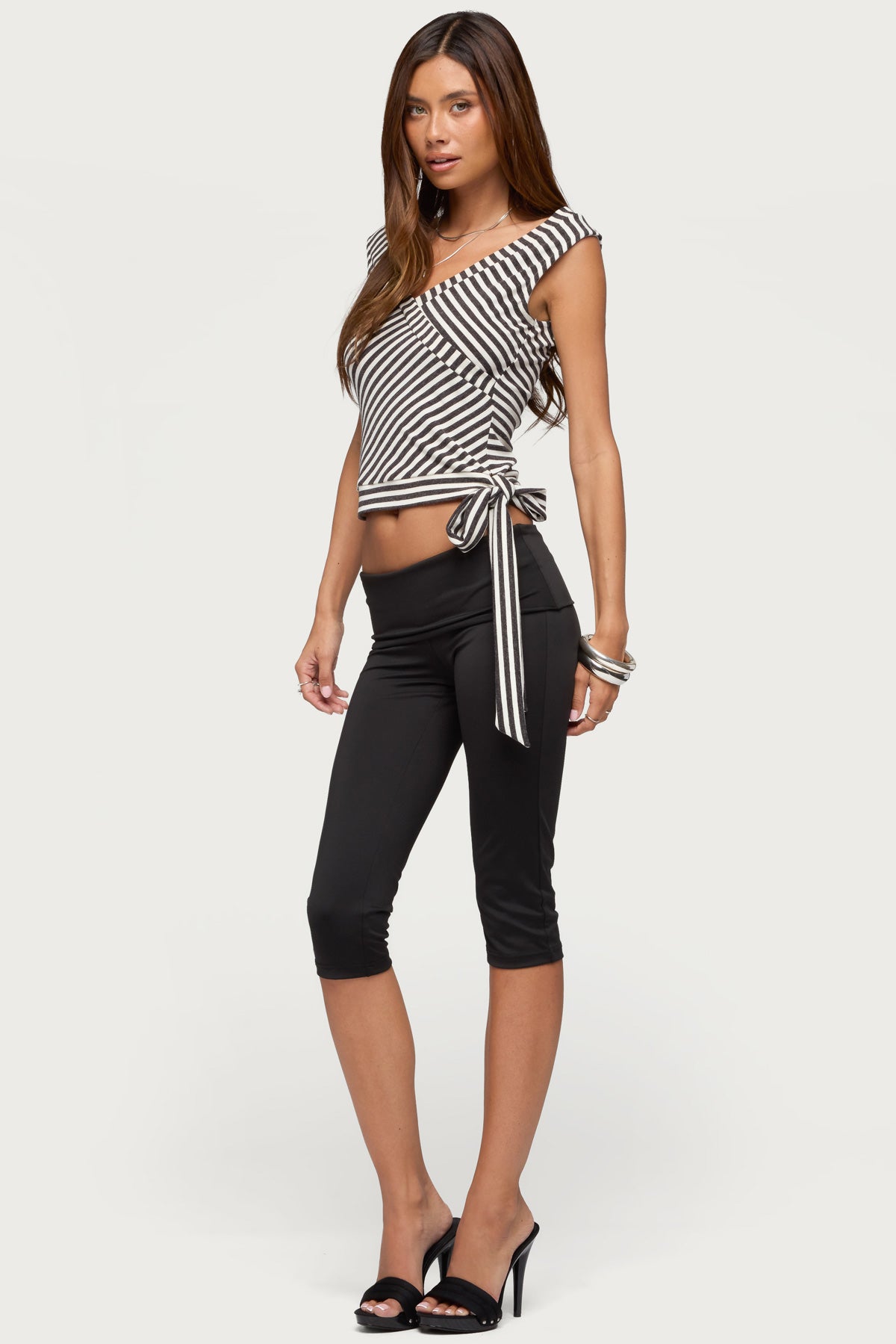 Dollie Striped Wide V Neck Top - Image 4