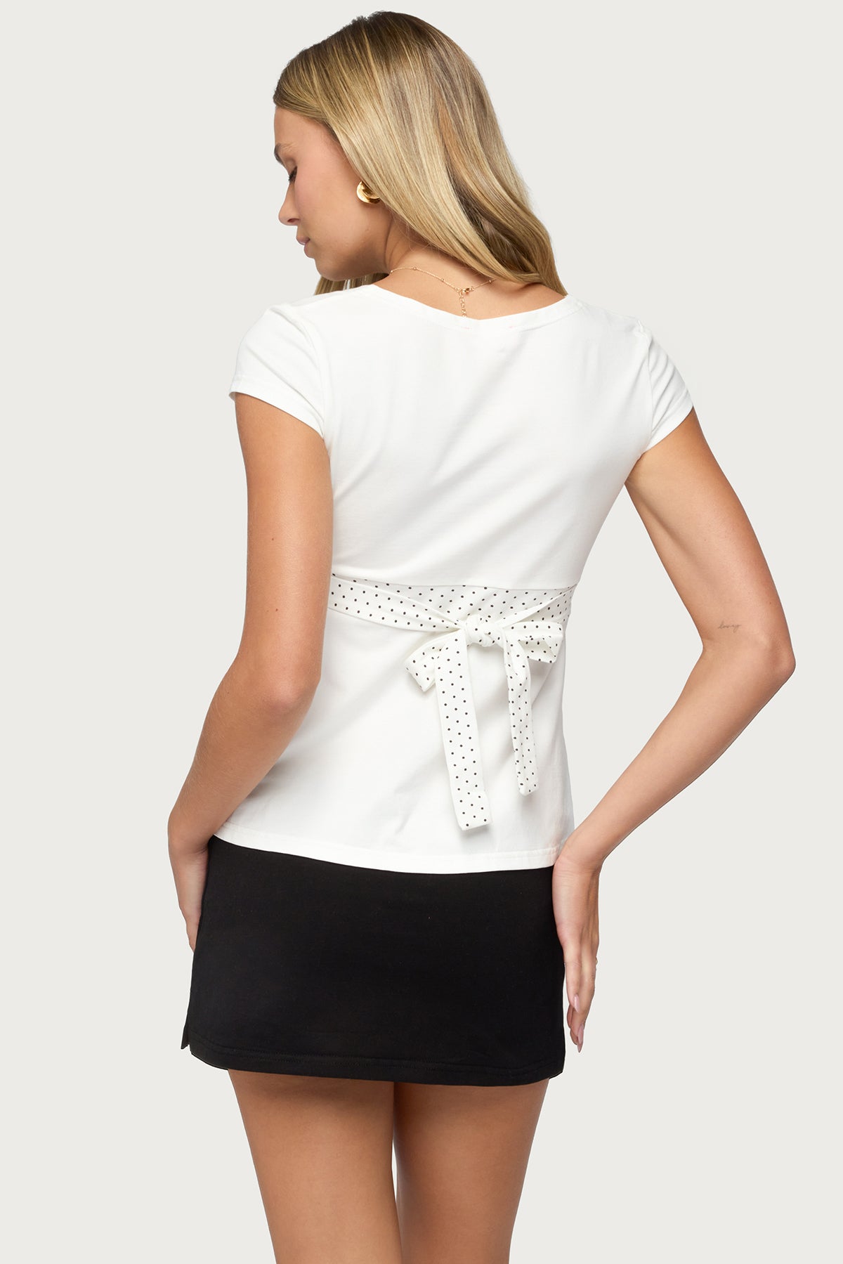 Indygo Polka Dot V Neck Top - Image 4