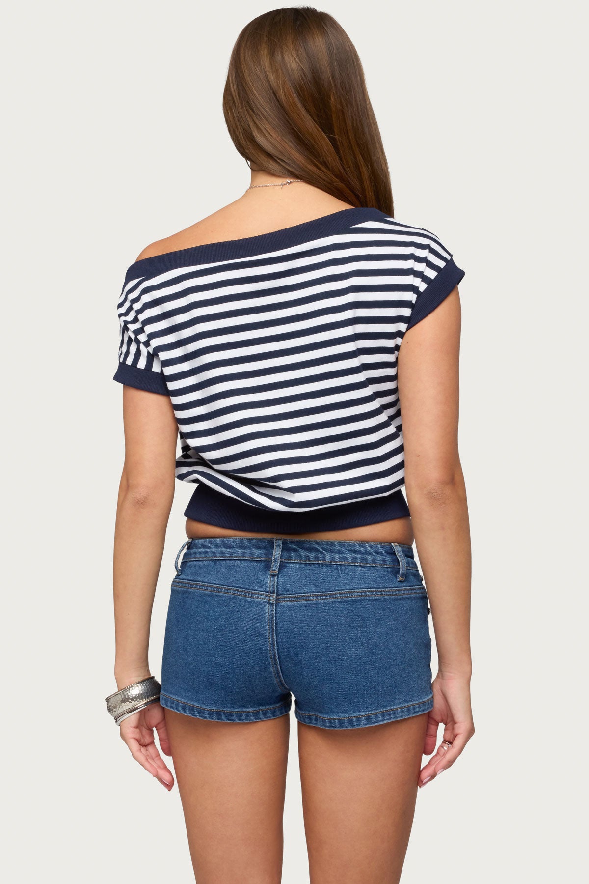 Philly Striped Off Shoulder Top - Image 5