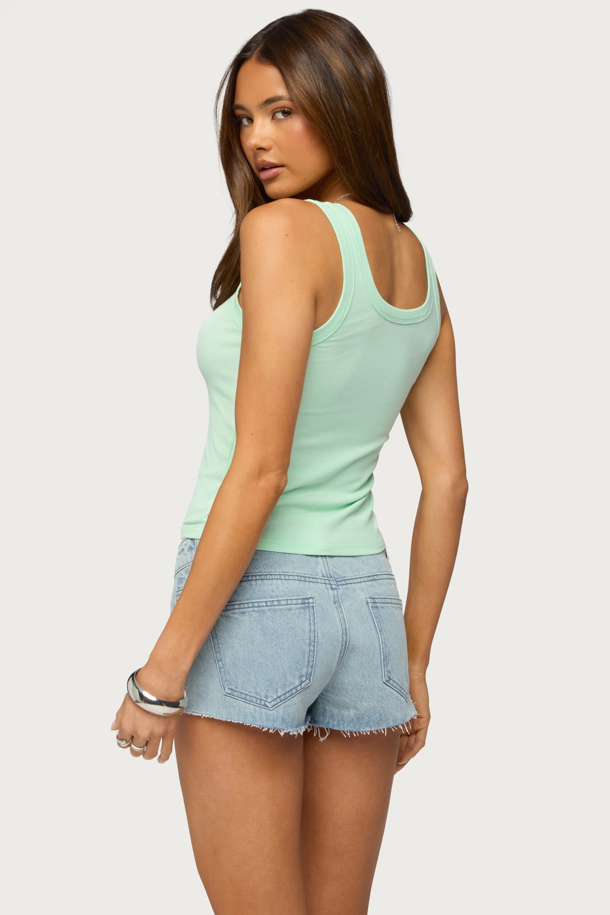 Edikted Star Rhinestone Ribbed Tank Top - Image 6