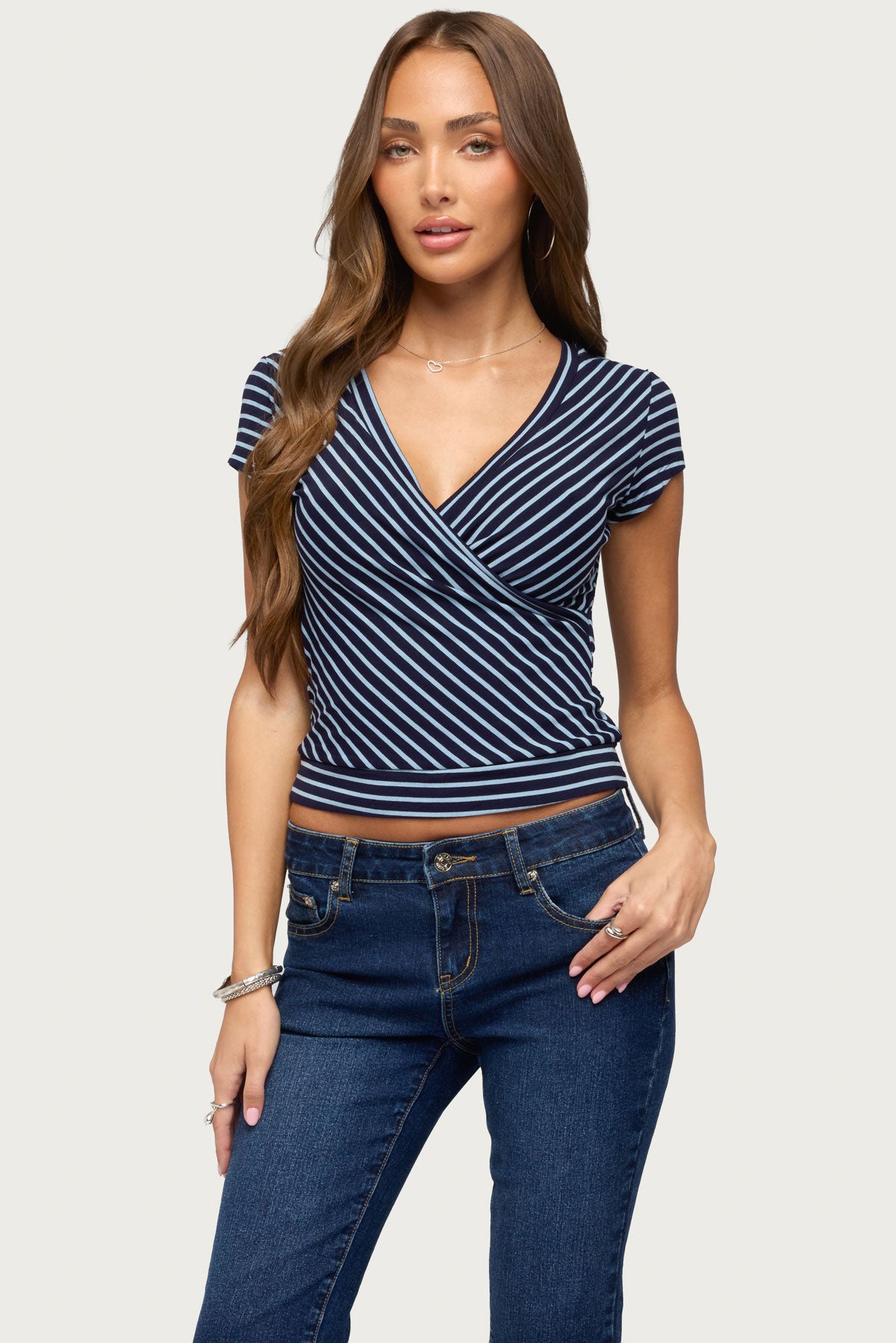 Naame Striped Wrap Top