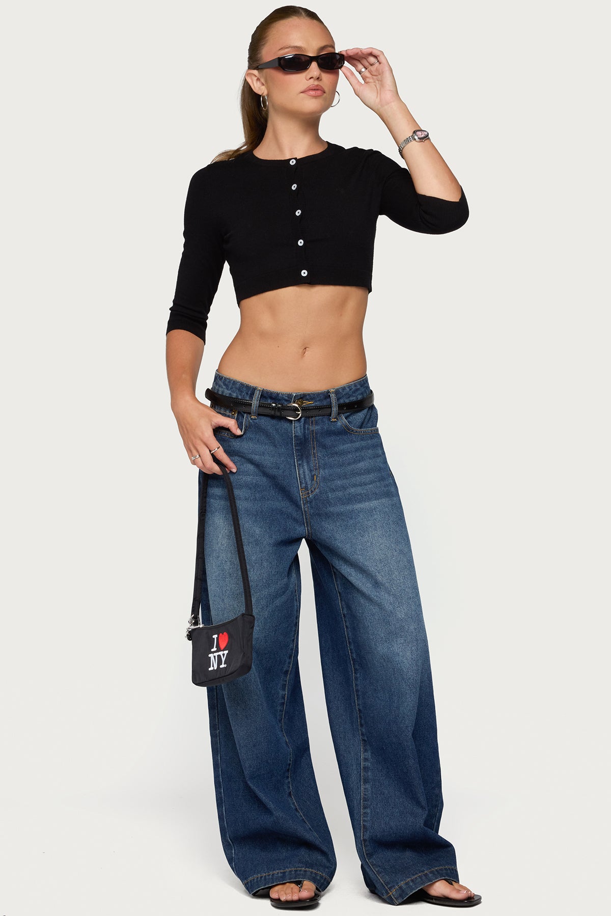 Gilba Button Up Knit Crop Top - Image 2