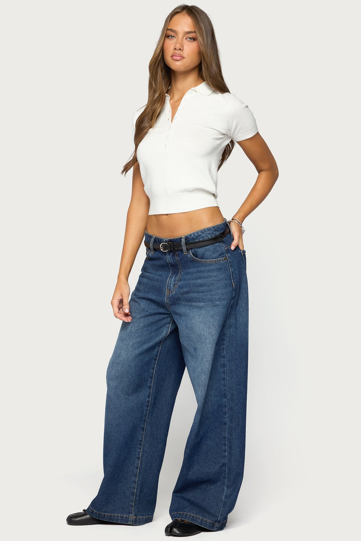 Gaela Collared Knit Henley Top - Image 4