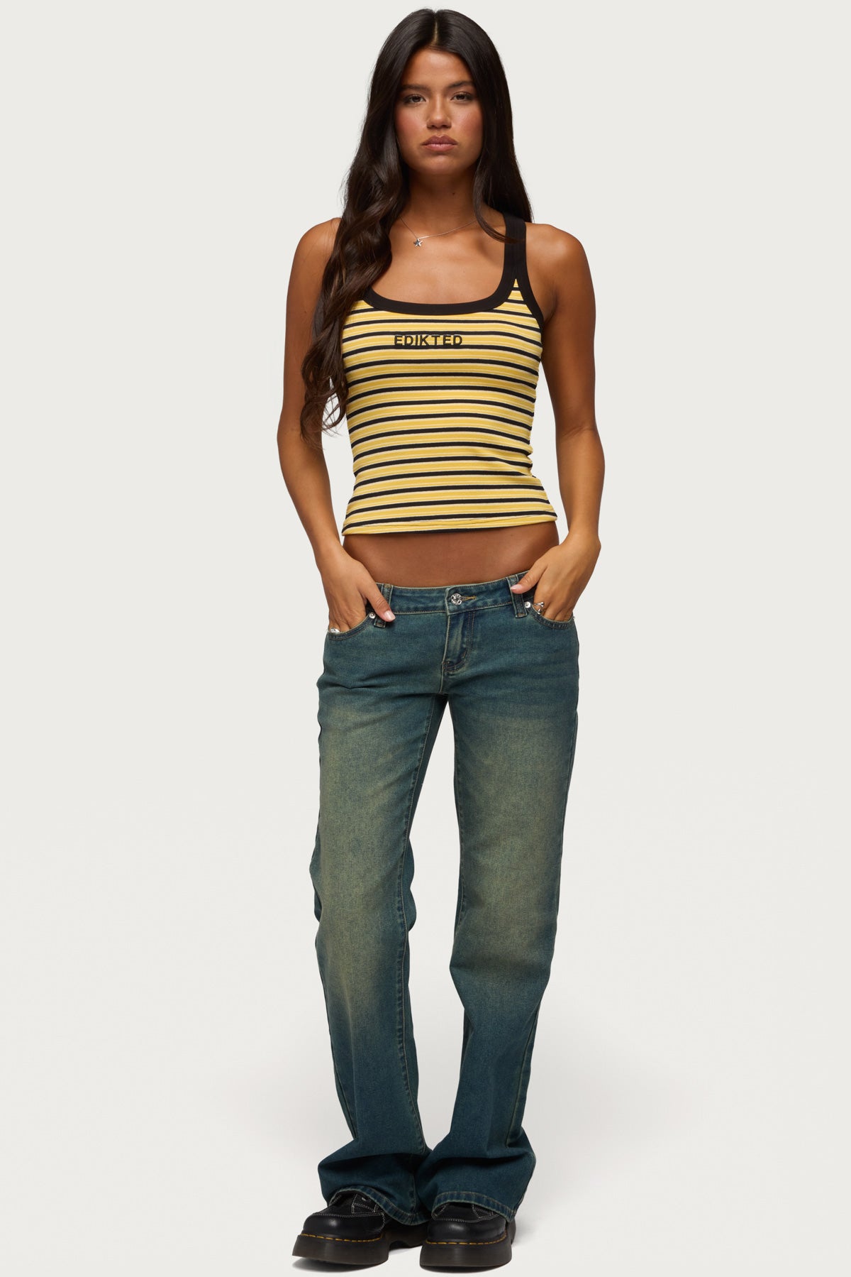 Edikted Energy Striped Ribbed Tank Top - Image 5